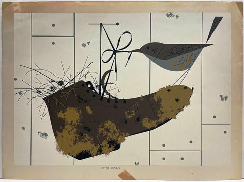 House Wren With Shoe - Charley Harper