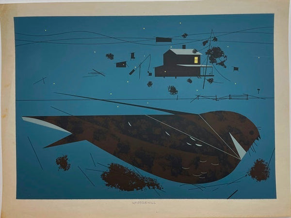 Charley Harper Ford Times Serigraph Print Whipporwill