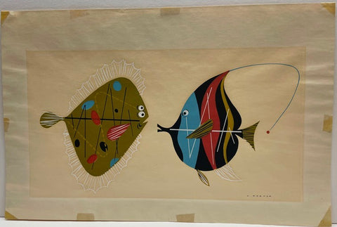 Flounder & Angelfish (Hand Signed) Charley Harper